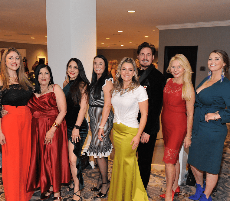 (from left to right) Malissa Sanfilippo, Maria Stanley, Cici Drummond, Jennifer Navarra, Brittany Simpson, Leonard Simpson, Kathryn Vaughn and Christina Maggiora