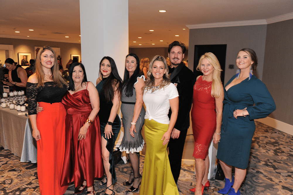 (from left to right) Malissa Sanfilippo, Maria Stanley, Cici Drummond, Jennifer Navarra, Brittany Simpson, Leonard Simpson, Kathryn Vaughn and Christina Maggiora